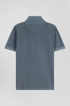 Polo manches courtes unisexe en piqué coton gris surteint coupe Oversized