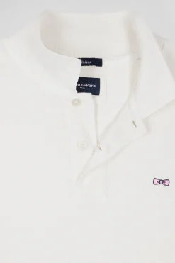 Polo manches courtes unisexe en piqué coton écru surteint coupe Oversized