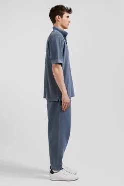 Polo manches courtes unisexe en piqué coton gris surteint coupe Oversized