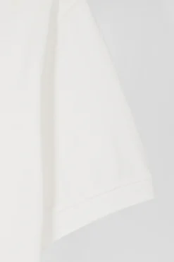 Polo manches courtes unisexe en piqué coton écru surteint coupe Oversized
