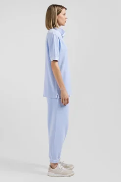 Polo manches courtes unisexe en piqué coton ciel surteint coupe Oversized