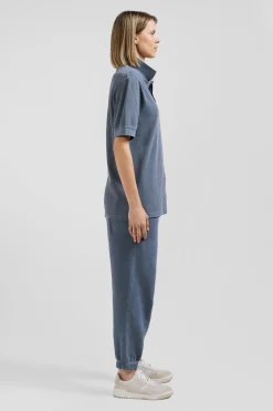 Polo manches courtes unisexe en piqué coton gris surteint coupe Oversized