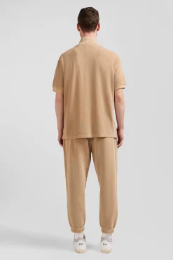 Polo manches courtes unisexe en piqué coton camel surteint coupe Oversized
