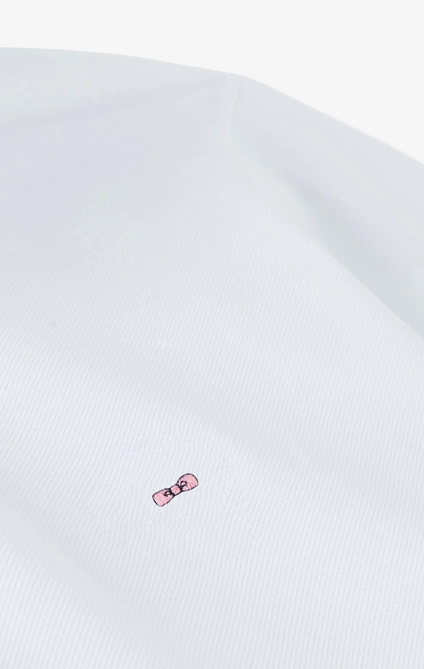 Polo manches longues blanc en coton avec col contrasté