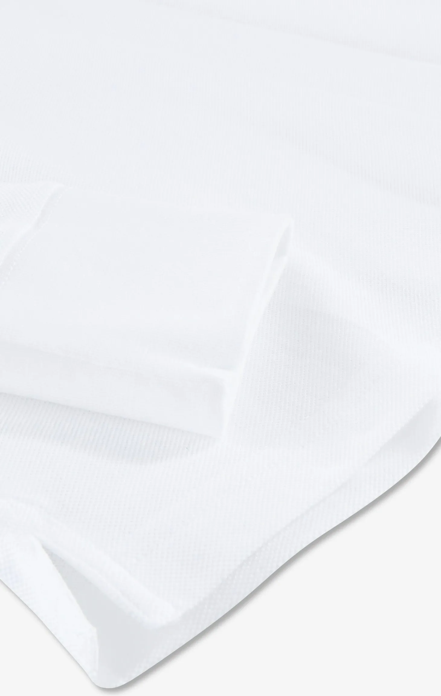 Polo manches longues blanc en coton avec col contrasté