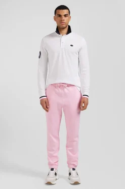 Polo manches longues en piqué coton blanc broderie XV de France coupe Regular