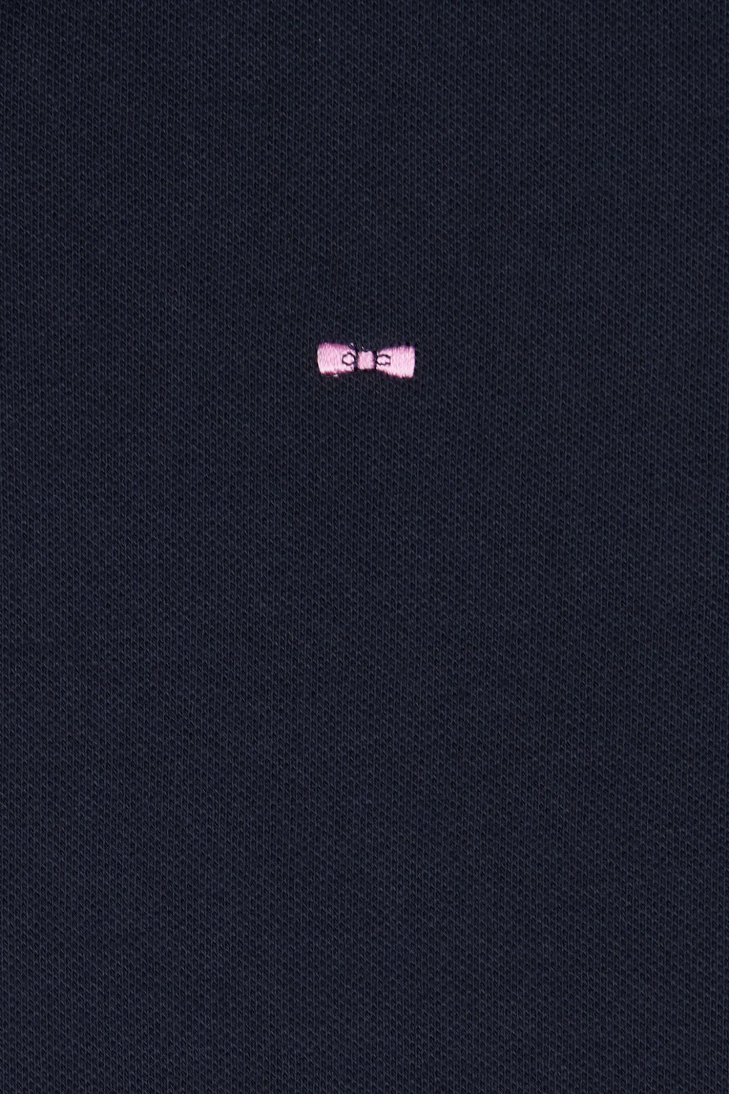 Polo manches longues en piqué coton bleu marine coupe Slim