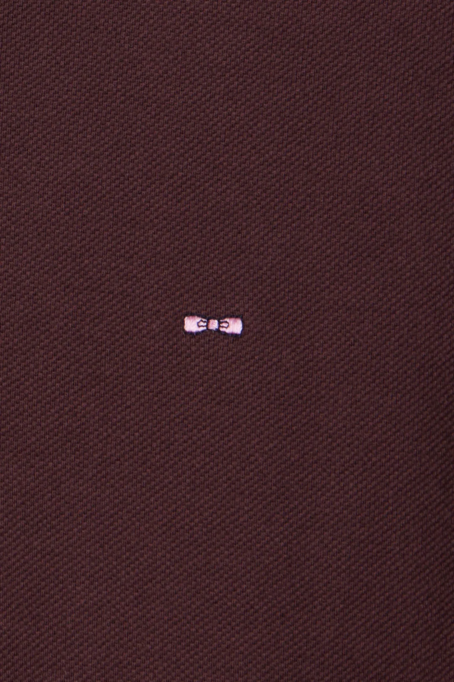 Polo manches longues en piqué coton bordeaux coupe Regular