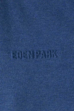 Polo manches longues en piqué coton bleu foncé détails tricolores coupe Regular