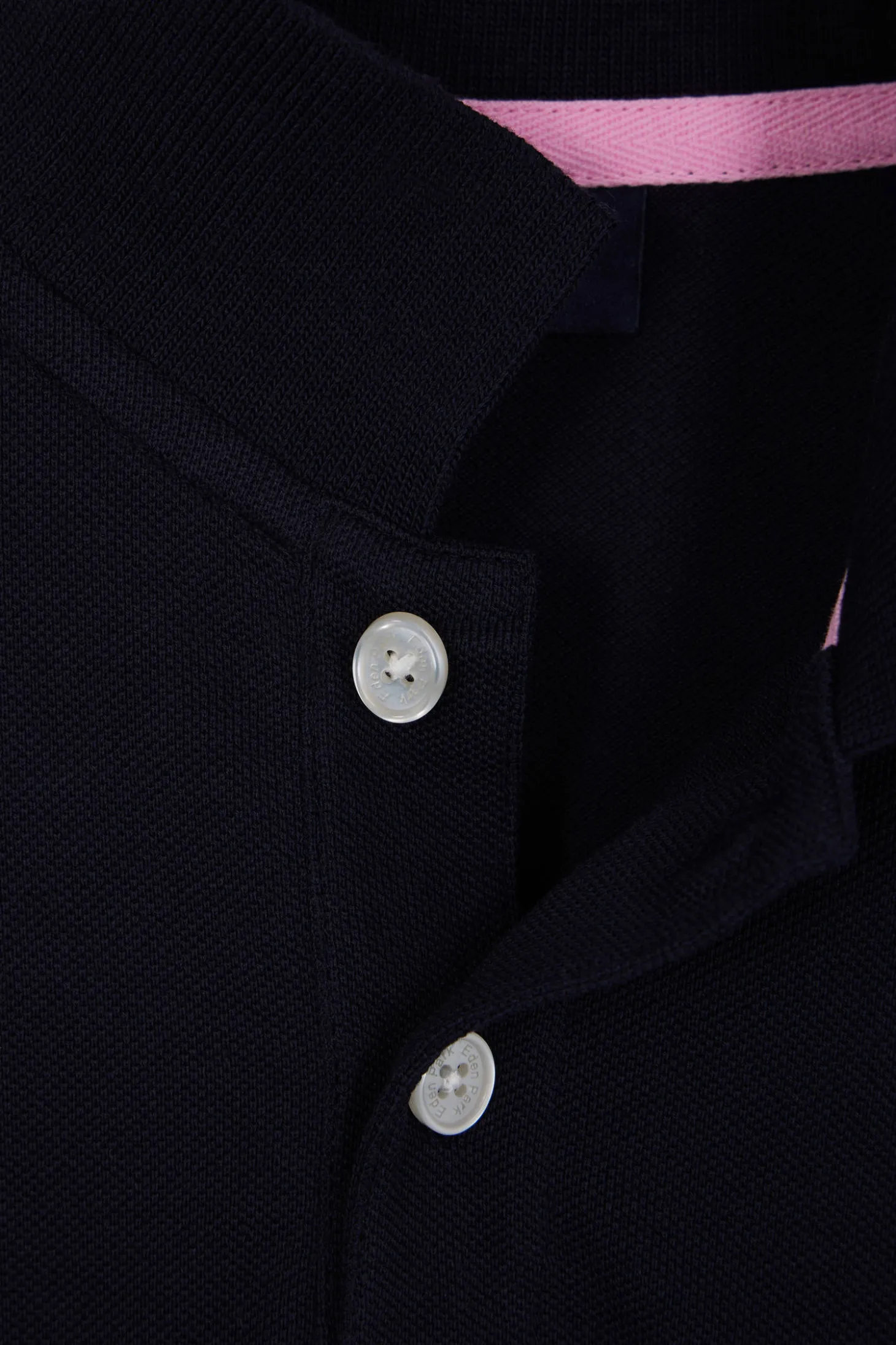 Polo manches longues en piqué coton marine coupe Regular
