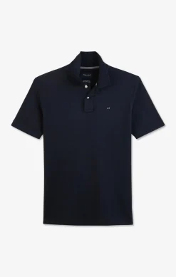 Polo noir en coton pima stretch