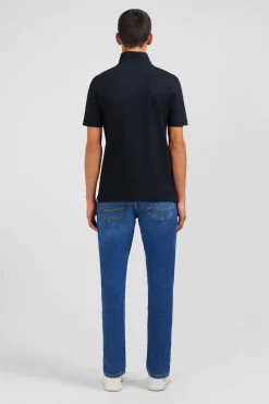 Polo noir en coton pima stretch