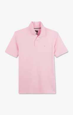 Polo rose en coton pima stretch