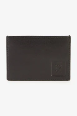 Porte-carte en cuir noir