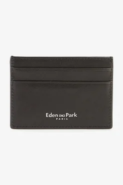 Porte-carte en cuir noir