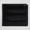 Porte-cartes en cuir noir matelassé