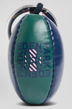 Porte-clefs vert ballon de rugby