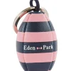 Porte-clés ballon de rugby cerclé en caoutchouc