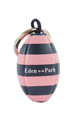 Porte-clés ballon de rugby cerclé en caoutchouc