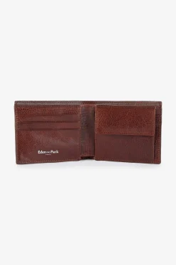 Portefeuille en cuir marron foncé