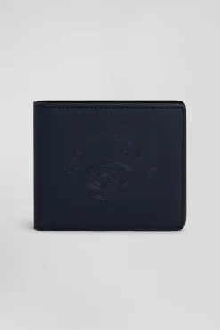 Portefeuille format italien bleu marine sérigraphié