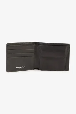 Portefeuille format italien en cuir noir