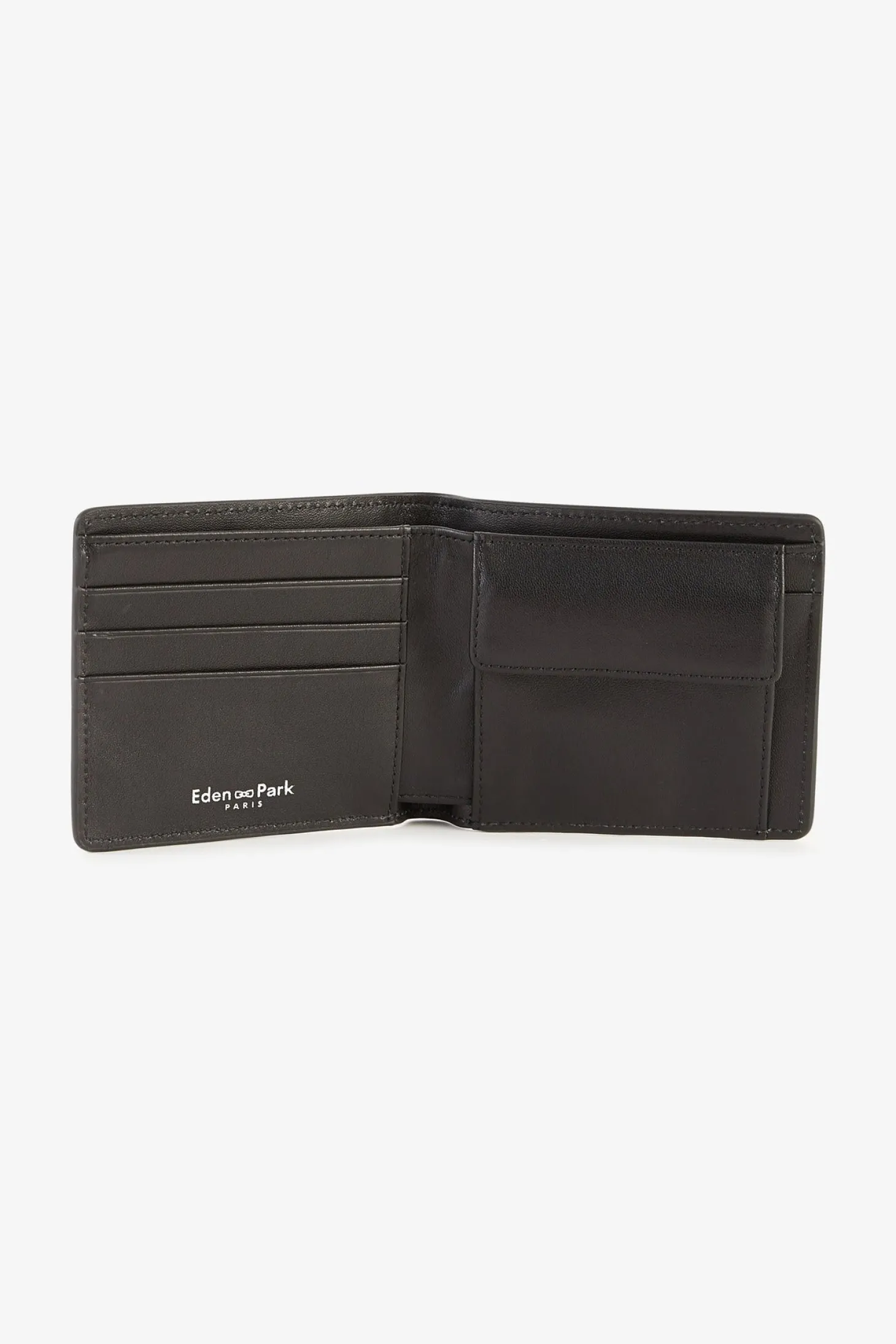 Portefeuille format italien en cuir noir