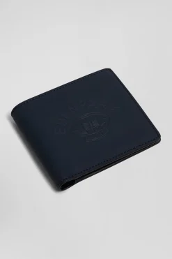 Portefeuille format italien bleu marine sérigraphié