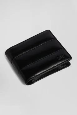 Portefeuille format italien en cuir véritable noir