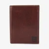 Portefeuille passeport en cuir marron foncé
