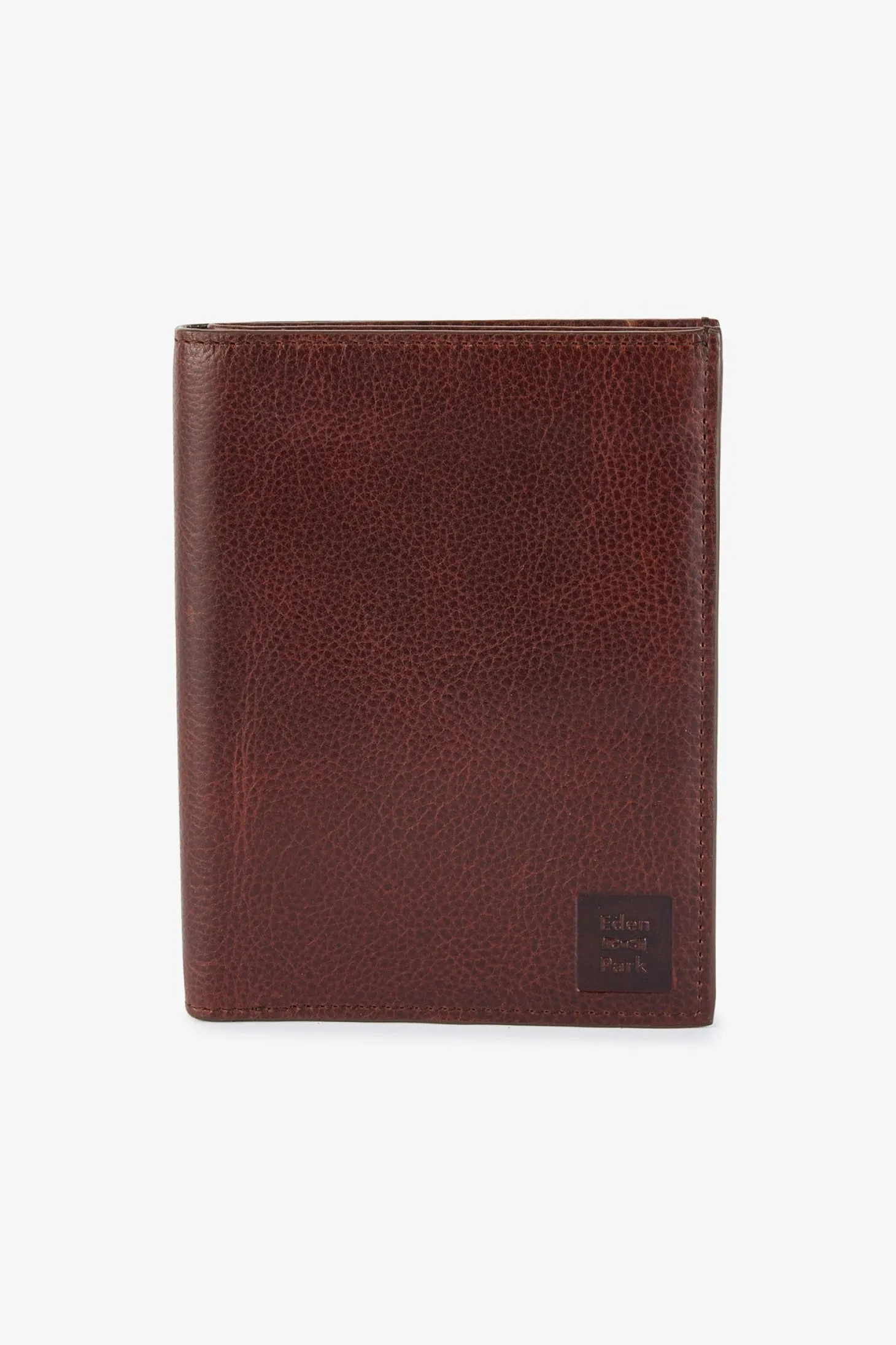 Portefeuille passeport en cuir marron foncé