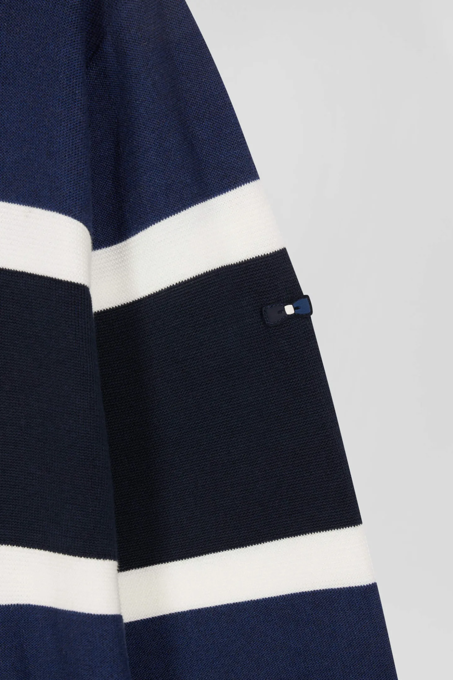 Pull à capuche en coton bleu foncé jacquard EP10 coupe Regular