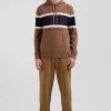 Pull à capuche en coton camel jacquard EP10 coupe Regular