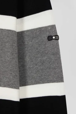 Pull à capuche en coton noir jacquard EP10 coupe Regular