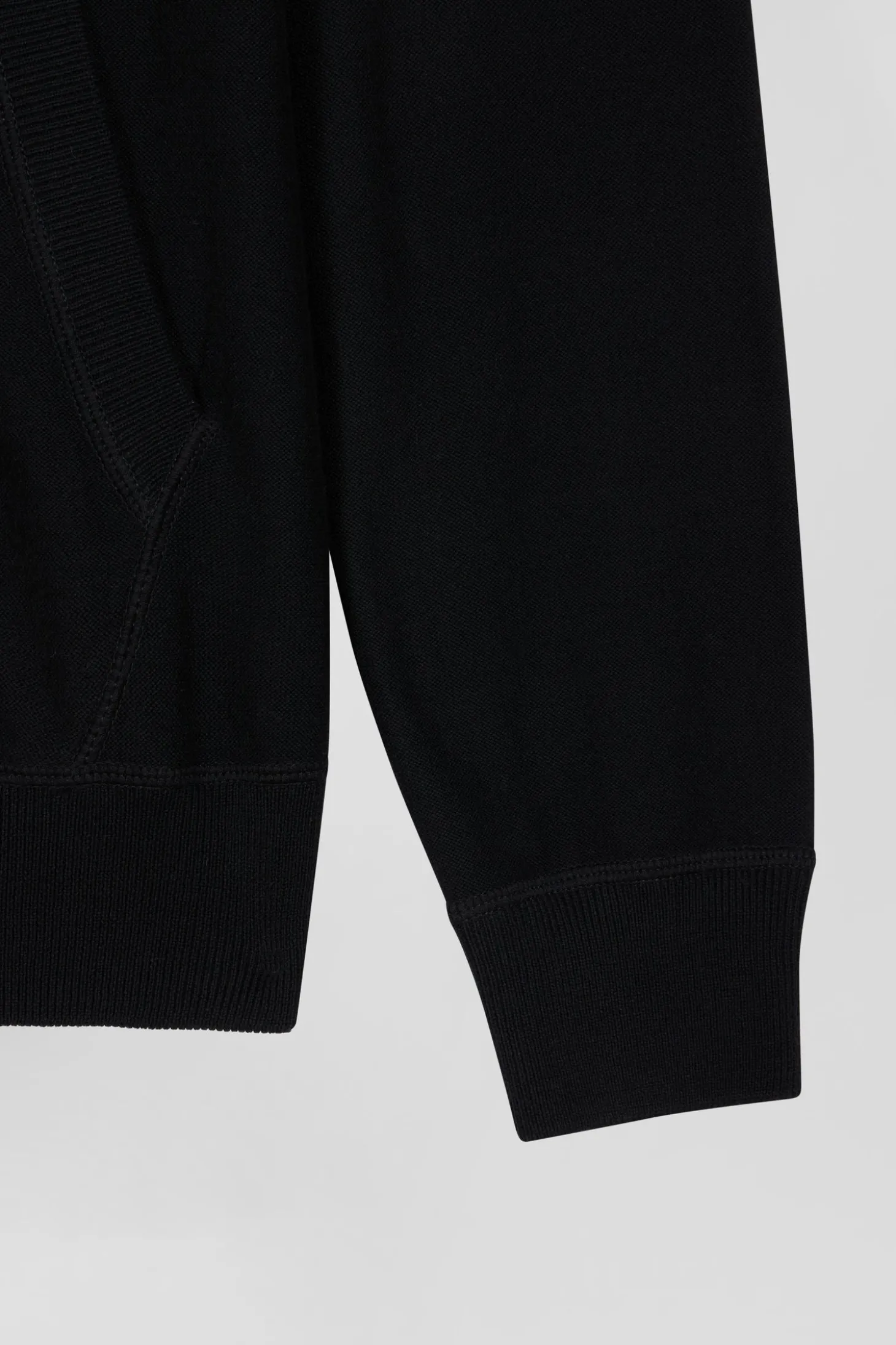 Pull à capuche en coton noir jacquard EP10 coupe Regular