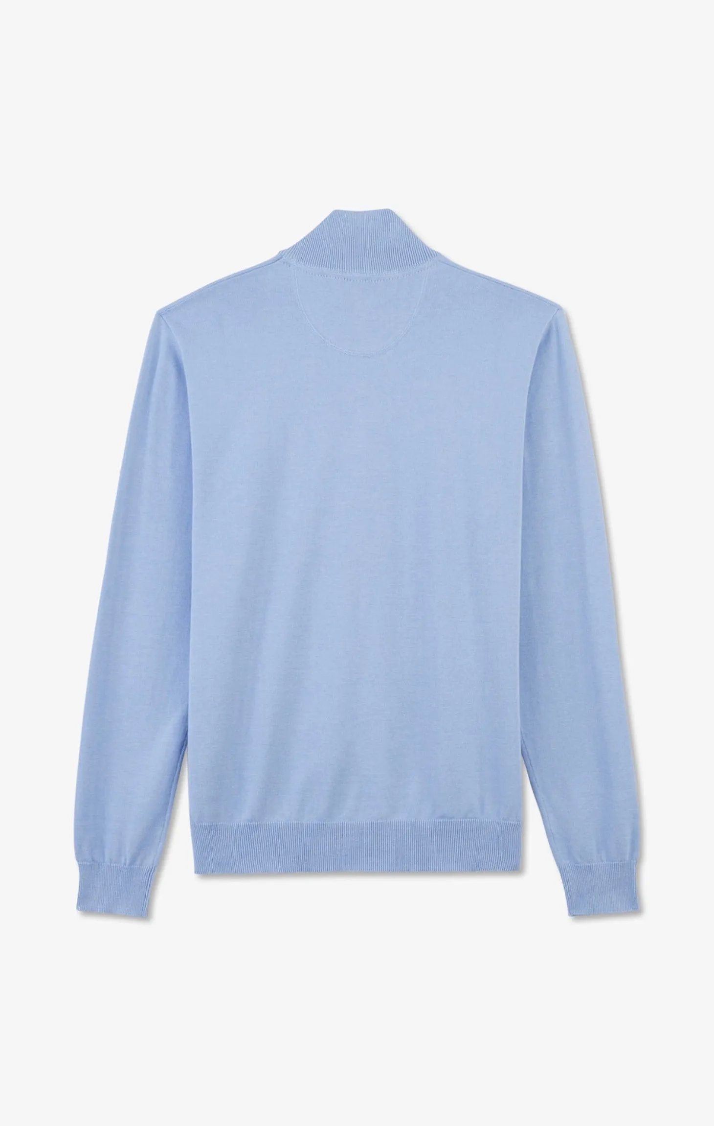 Pull bleu à col camionneur en coton