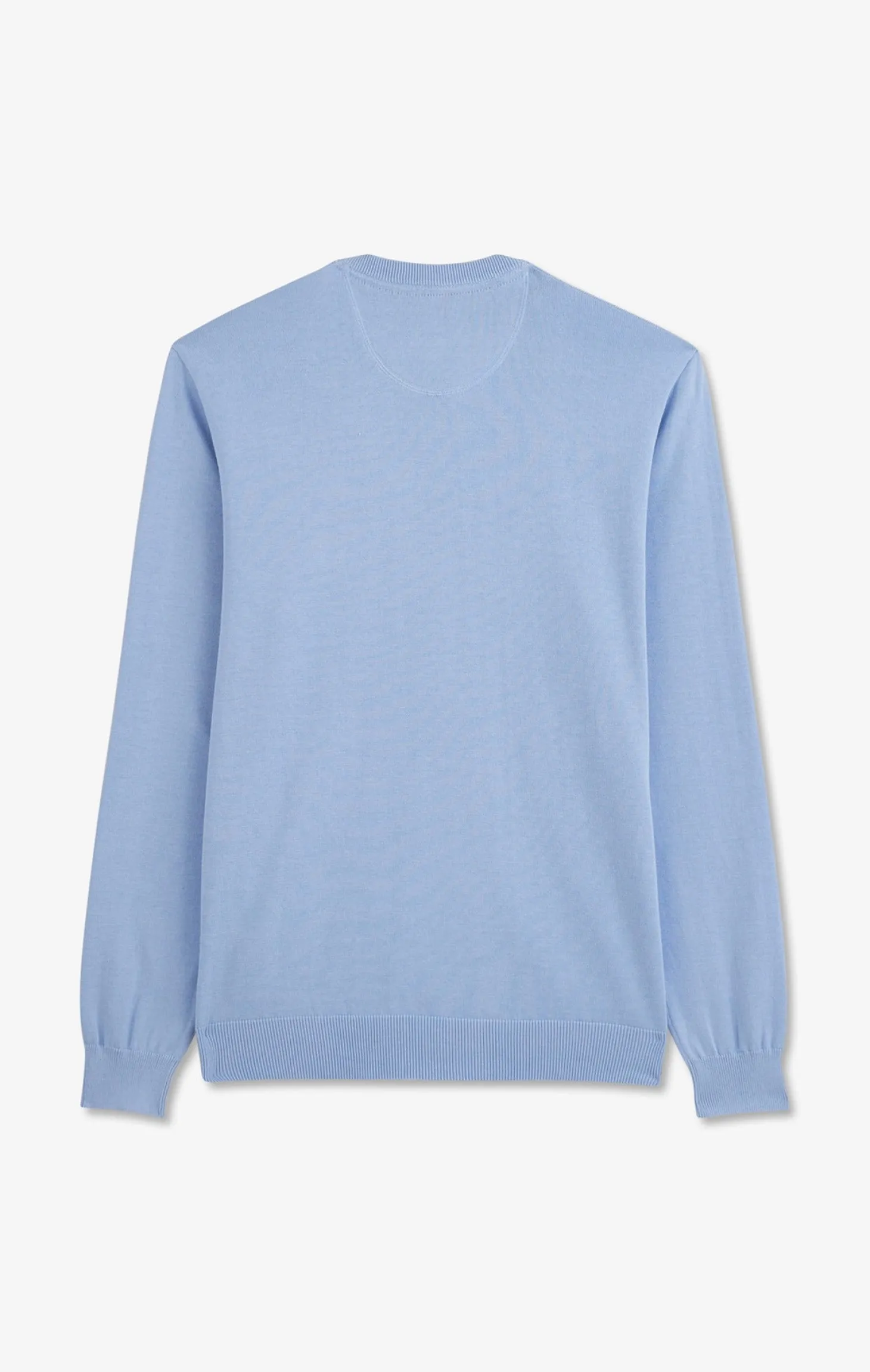 Pull bleu à Col V en coton