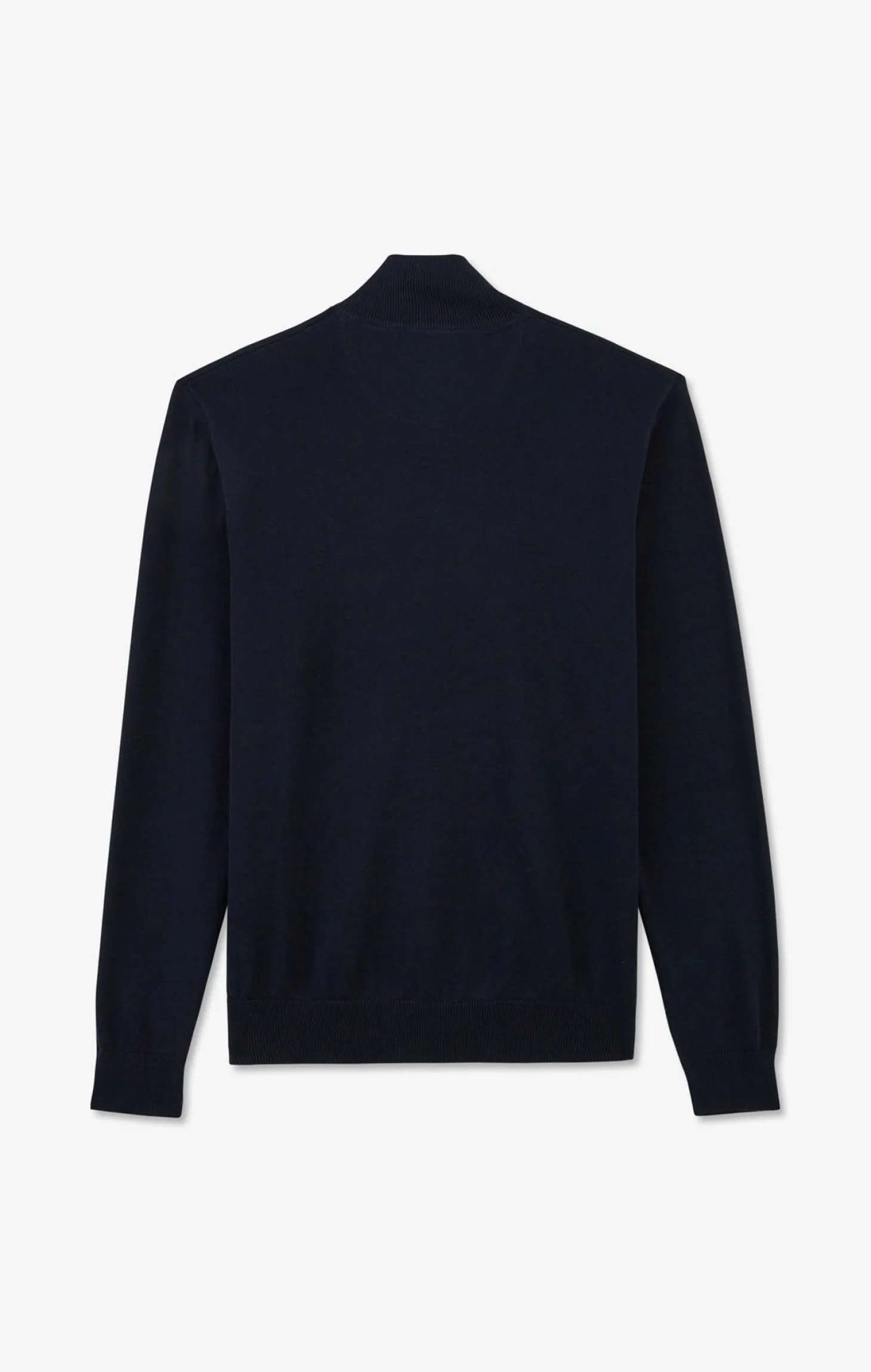 Pull bleu marine à col camionneur en coton