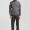Pull col camionneur en coton et cachemire gris coupe Regular