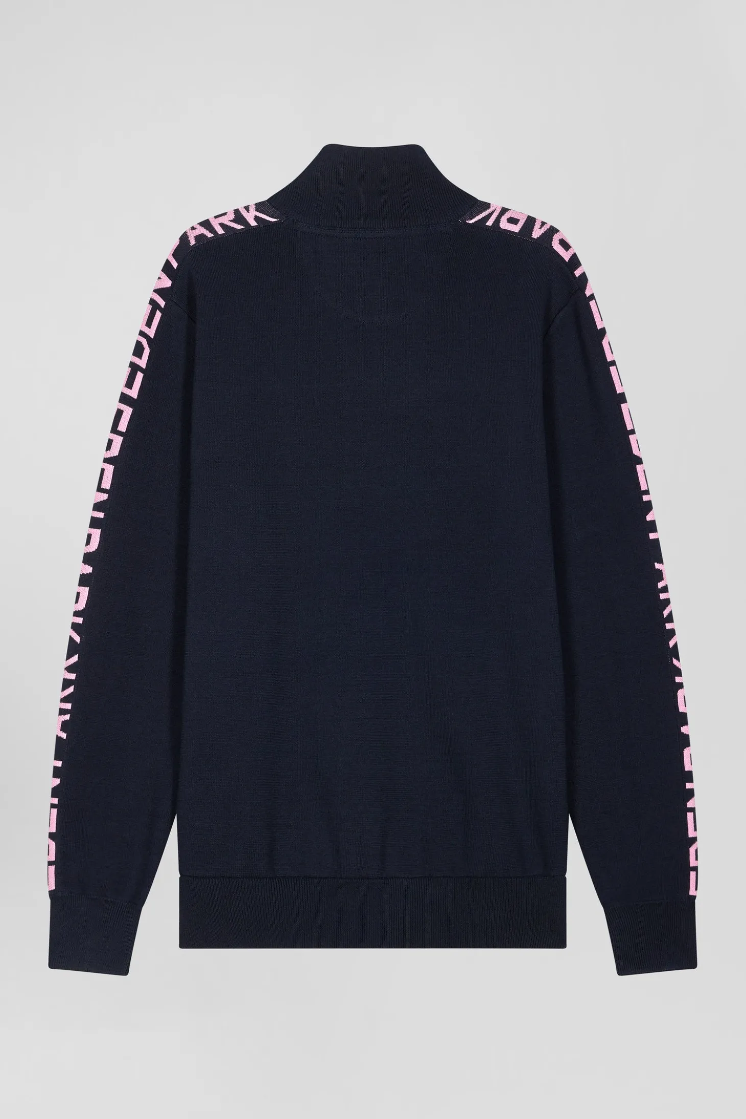 Pull col camionneur en coton bleu marine coupe Regular bande jacquard Eden Park