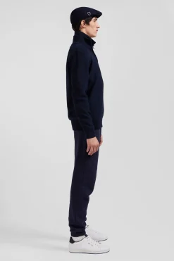 Pull col camionneur en coton bleu marine coupe Regular
