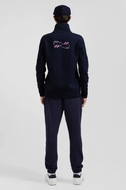 Pull col camionneur en coton bleu marine coupe Regular