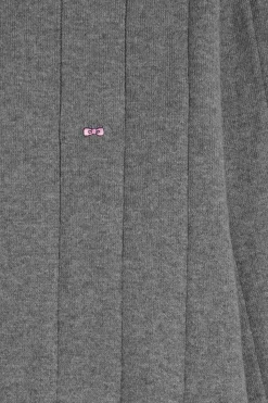 Pull col camionneur en coton et cachemire gris coupe Regular