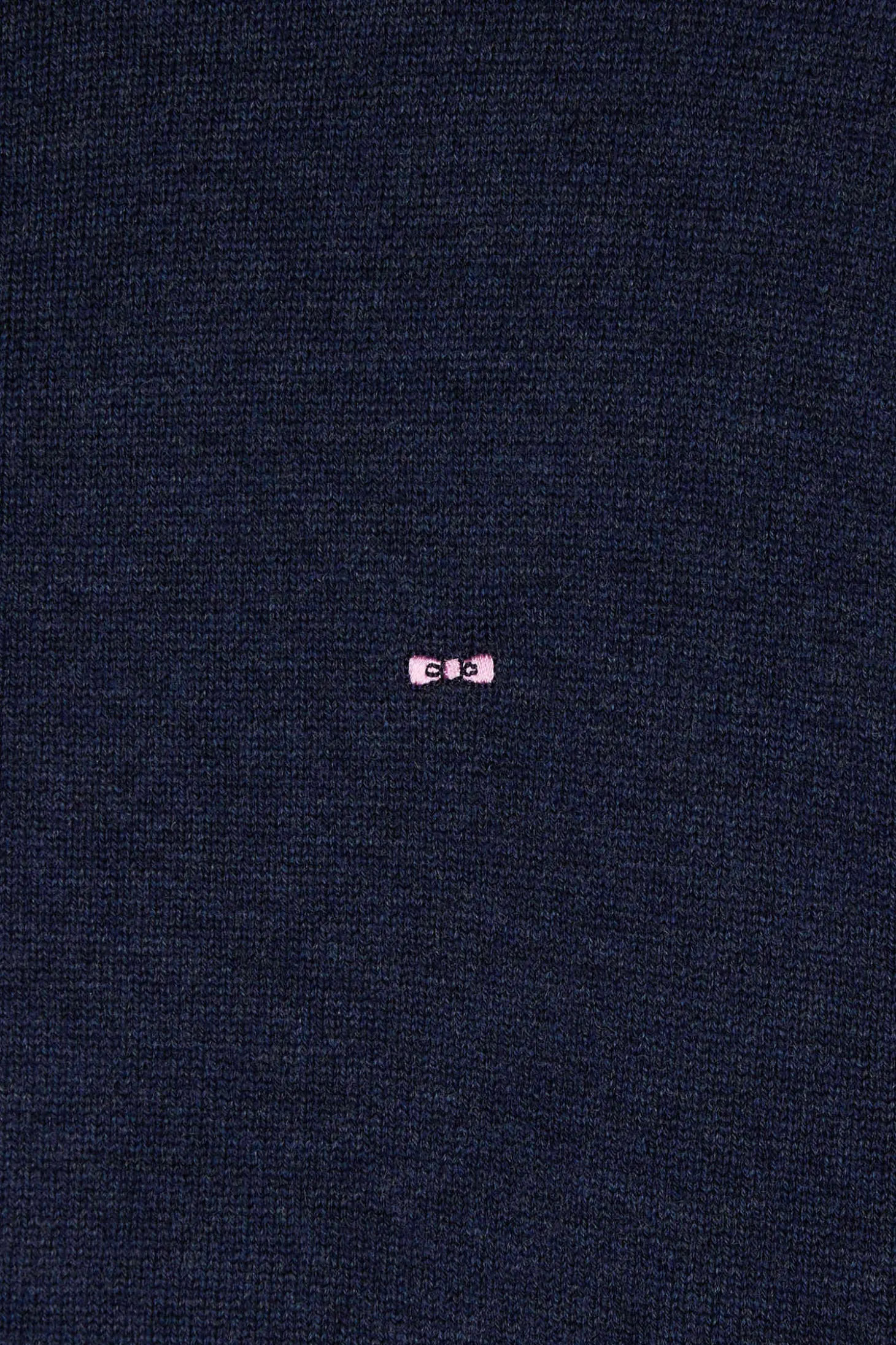 Pull col camionneur zippé en laine et coton bleu foncé coupe Regular