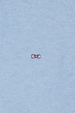 Pull col camionneur zippé en laine et coton ciel coupe Regular