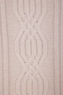 Pull col cheminée en laine mélangée effet nœud ivoire coupe Oversized