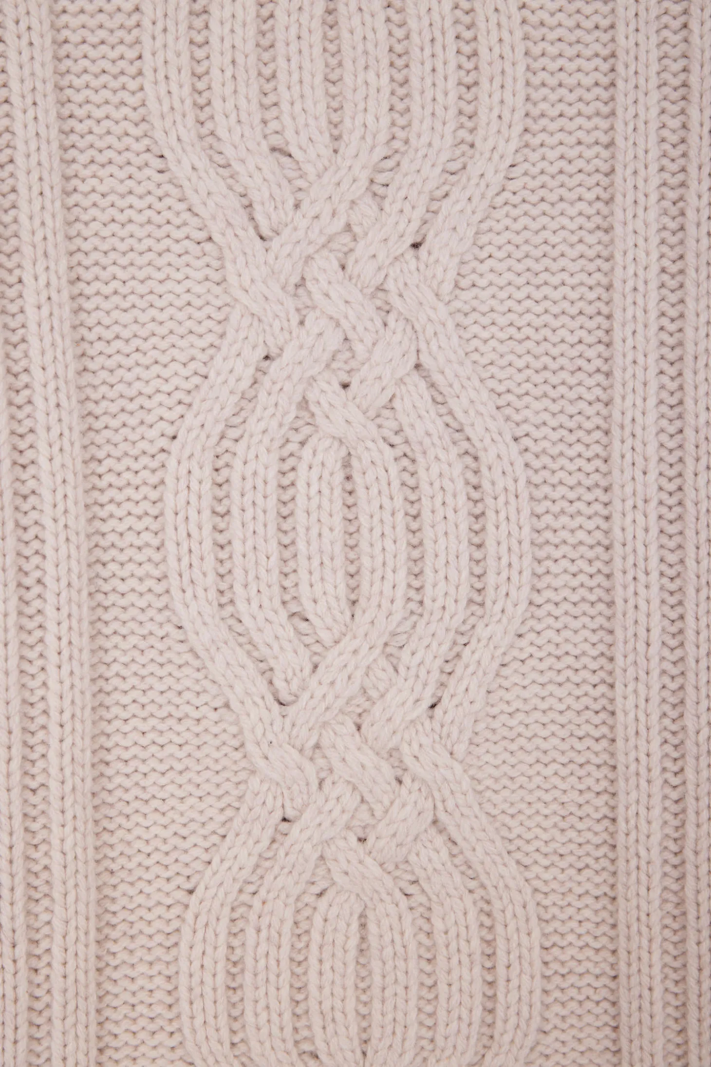 Pull col cheminée en laine mélangée effet nœud ivoire coupe Oversized