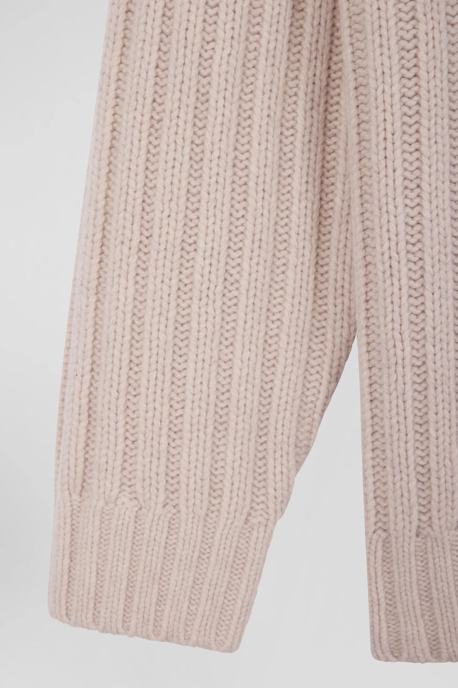 Pull col cheminée en laine mélangée effet nœud ivoire coupe Oversized