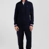 Pull col maillot en coton bleu marine coupe Regular