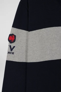 Pull col maillot en coton gris coupe Regular
